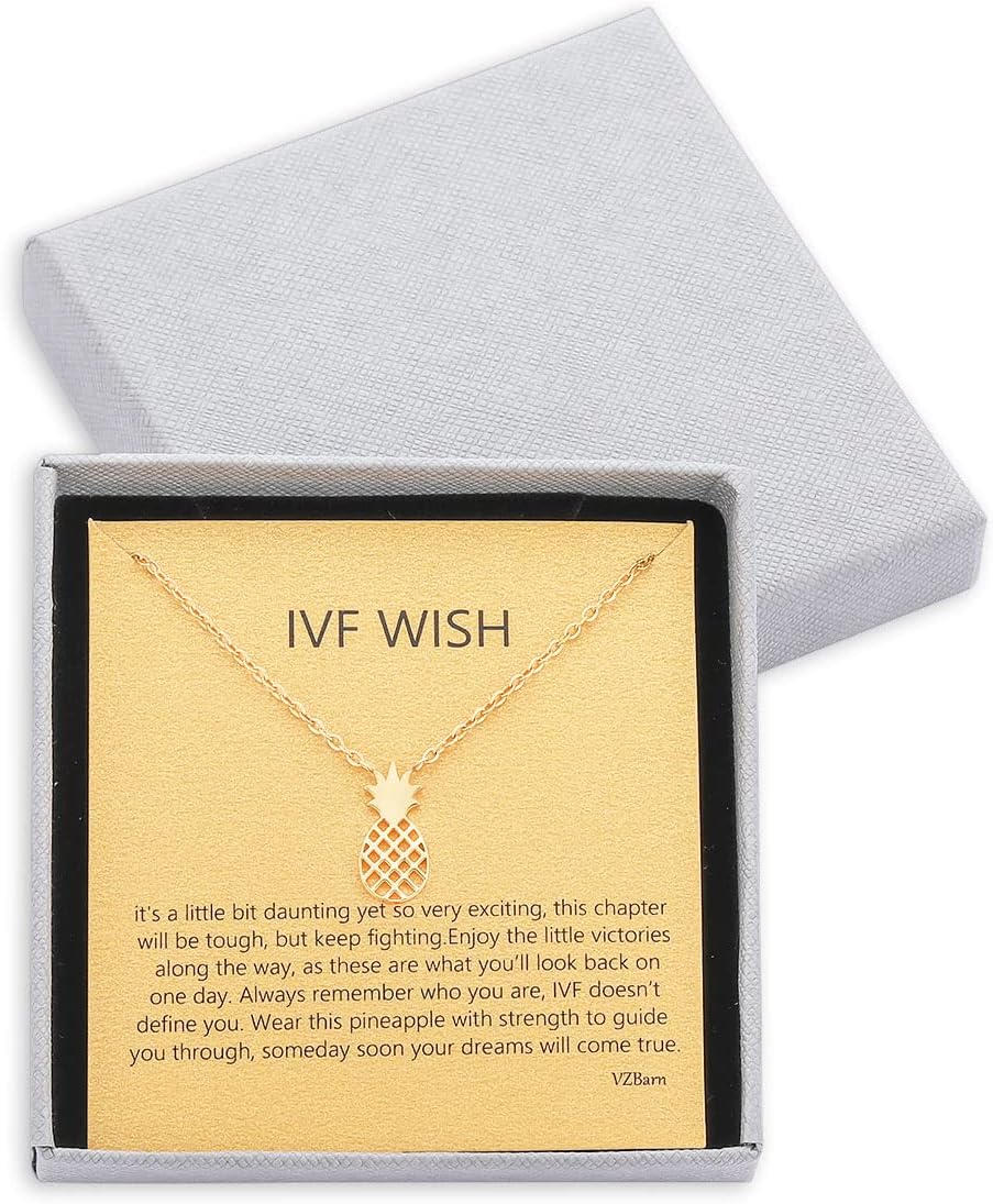 IVF Infertility Mom Pineapple Strength Necklace Fertility Wish Stress Relief Support Gift for Women - Image 5