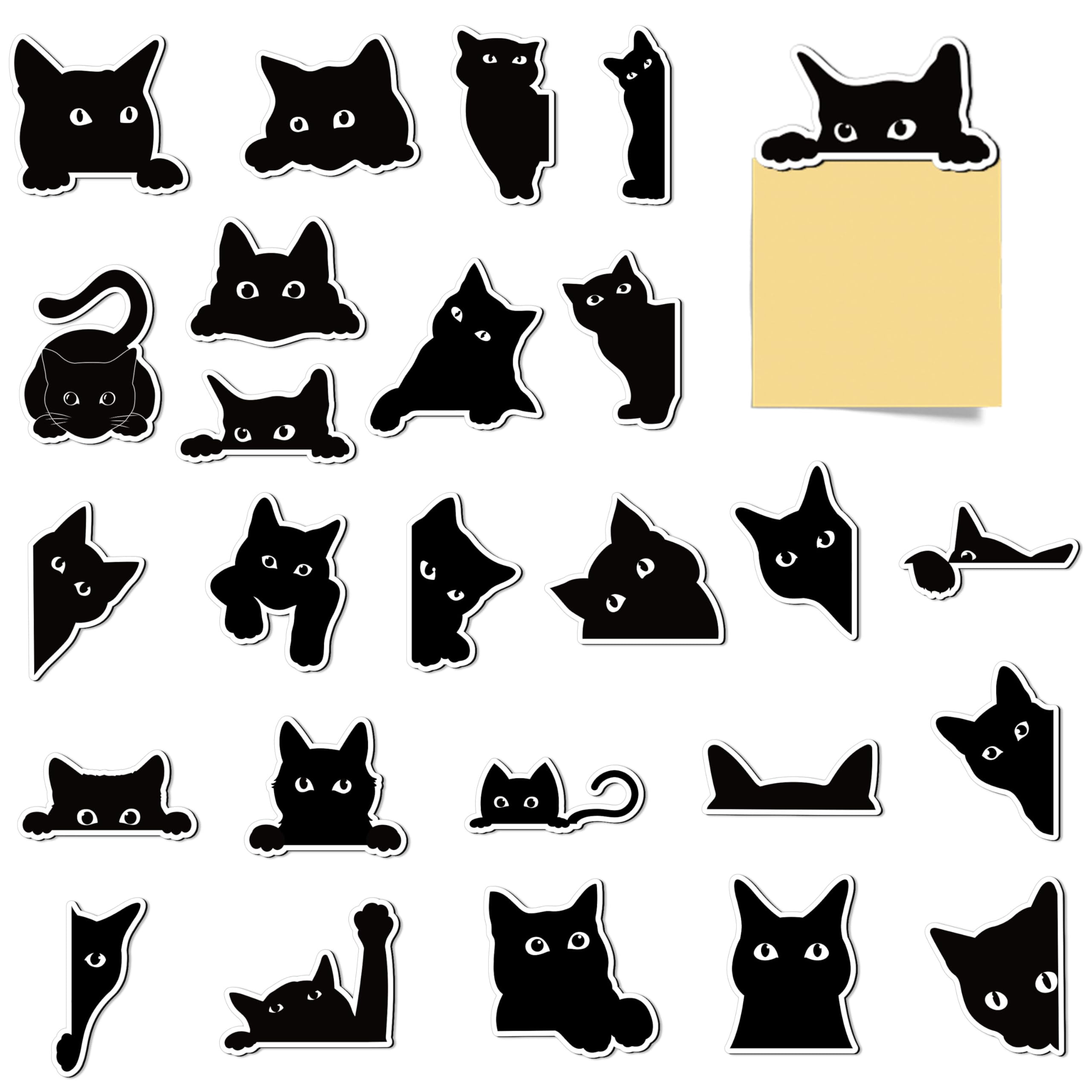 Aimants de réfrigérateur chat noir pour stopper la chute de vos papiers sur le frigo du bureau