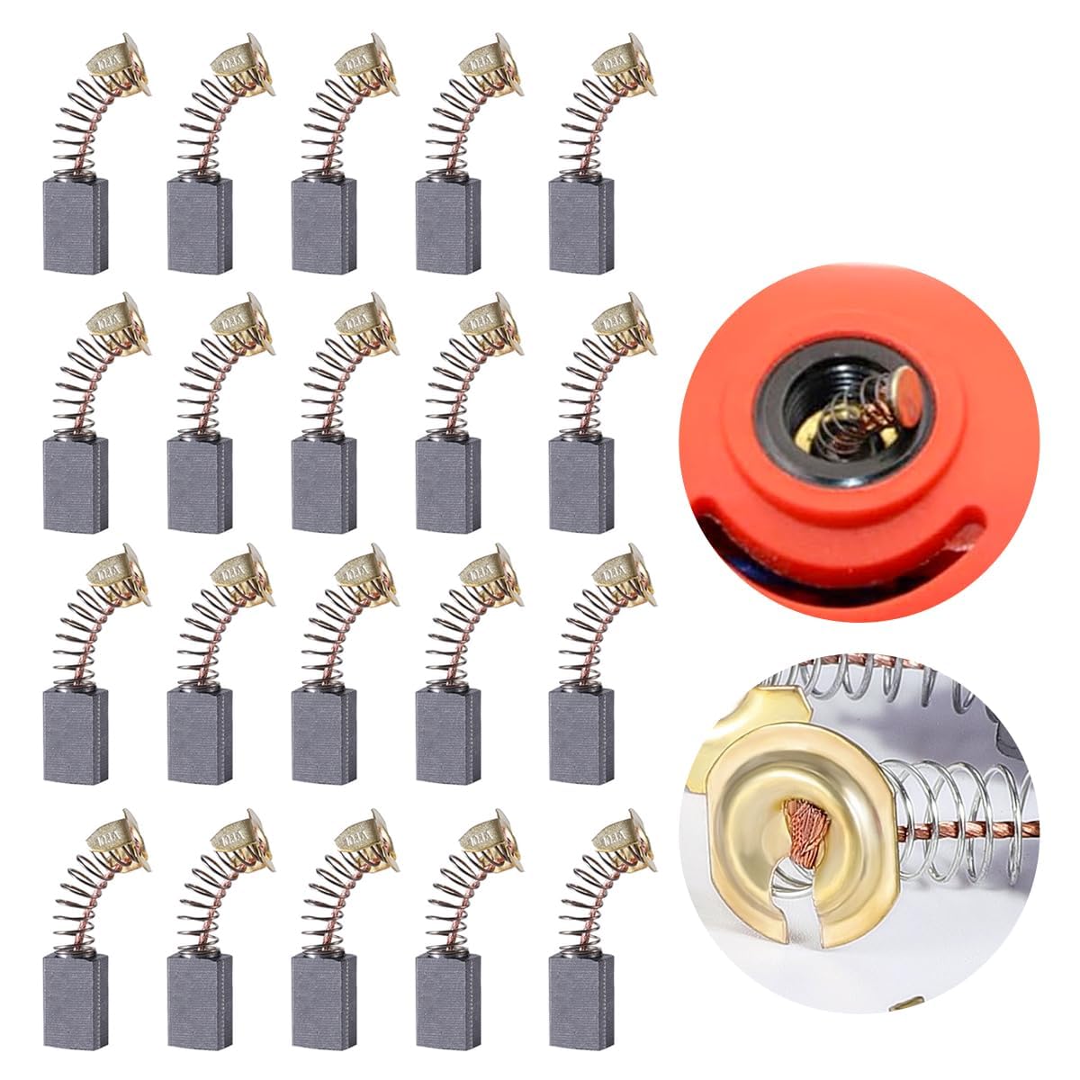 Spazzole di Carbone di Ricambio,20 PCS smerigliatrice angolare Spazzole Carbonio Motori Elettrici 6 * 10 * 16, Spazzole per Motori a Carbone per Trapano Elettrico Motore