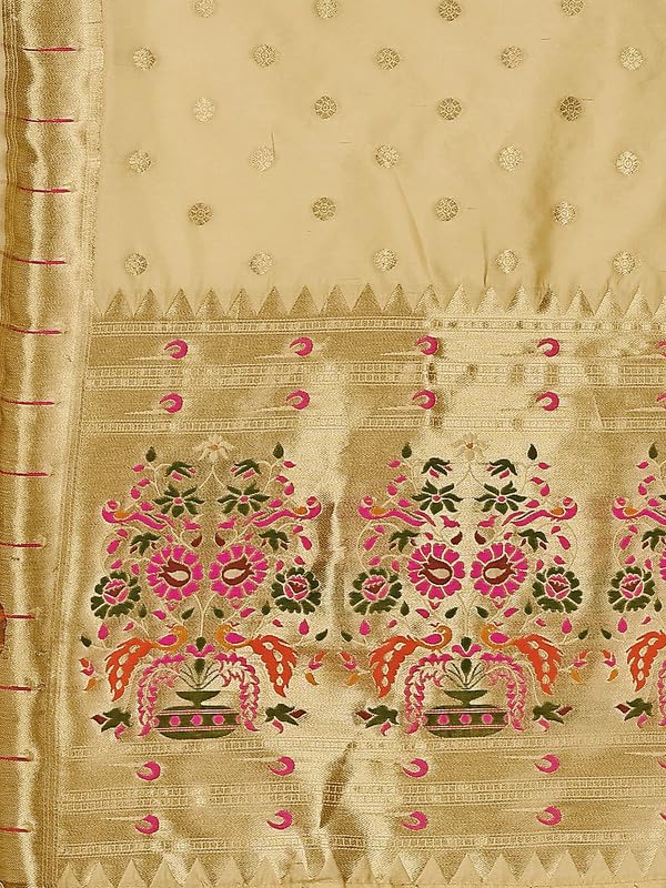 Image of DEVANGI Women's Woven Banarasi Silk Dupatta /Chunni For Women, Floral Print 1 Meter Wide and 2.3 Meter Length Printed Designer Dupatta /Chunni For Girls