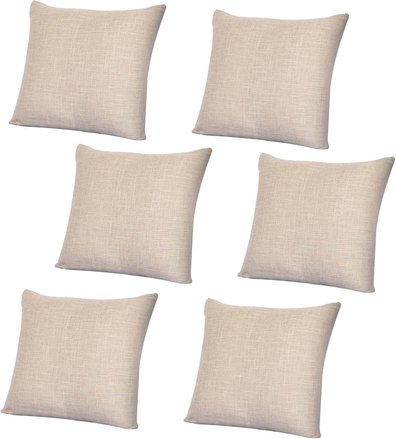 Decorative Throw Pillow Covers Light Khaki 16x16 Inch Cushion Covers Square Couch Pillow Case Set of 6