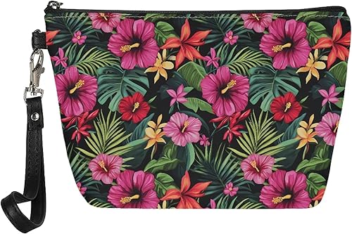 Bolsas de cosméticos de flores de mandala para mujer, con cremallera, bolsa de maquillaje de viaje, espaciosa, bolsa organizadora de artículos de