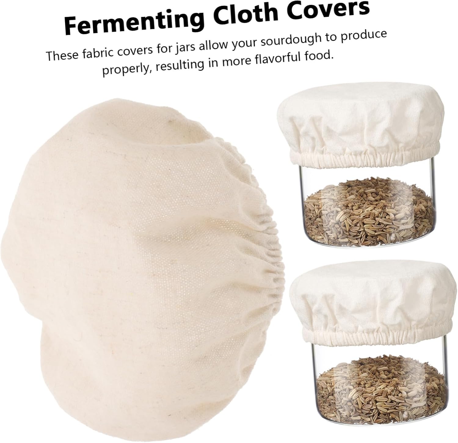 Fermentation Jar Cloth Covers with Date Bands and Stickers
