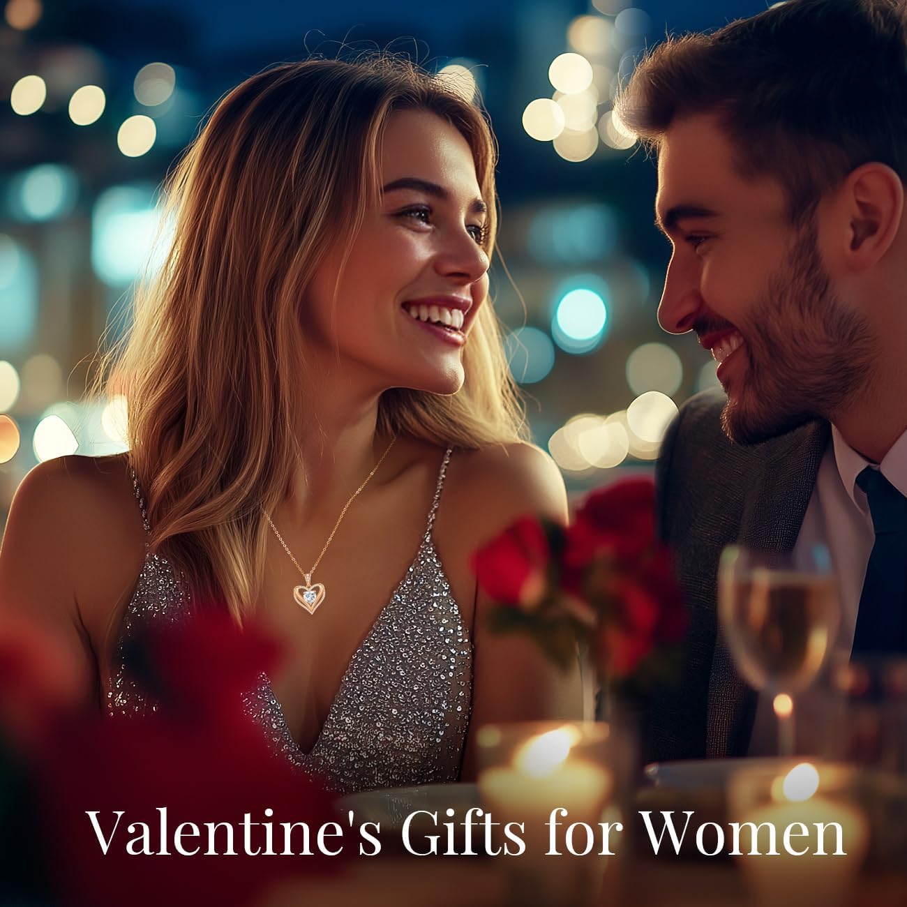 Moissanite Infinity Love Heart Pendant Necklaces for Women, 1-3 Carat 925 Sterling Silver 18K Gold Plated Engraved with"I LOVE YOU', Anniversary Birthday Present Jewelry Christmas Valentines Day Gift for Women Wife Girlfriend Her - Image 3