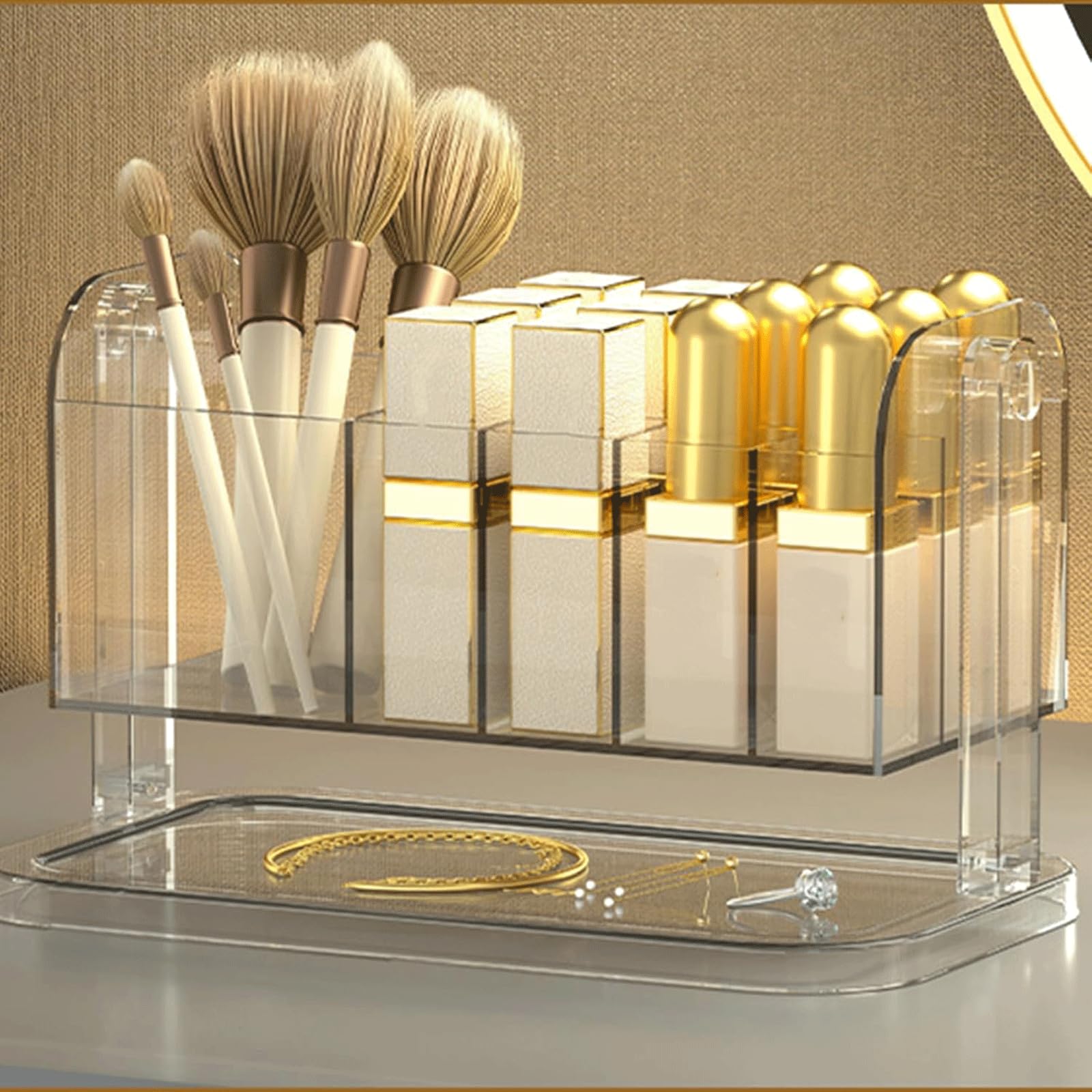 Box portaoggetti Organizzatore cosmetico Trasparente Pennello cosmetico Porta Rossetto Organizzatore di cancelleria da scrivania Acrilico Trasparente 1pct Organizer Trucchi