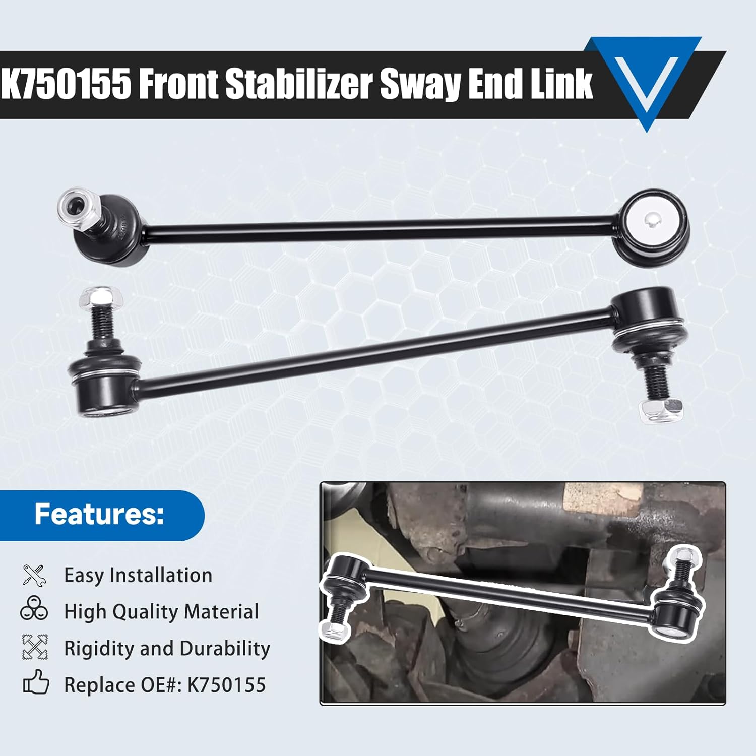 K750155 Sway Bar Links Compatible With Buick Enclave 2008-2017 Chevrolet Traverse 2009-2017 GMC Acadia 2007-2016 Saturn Outlook 2007-2010 Front Stabilizer Bar End Links Suspension Kit
