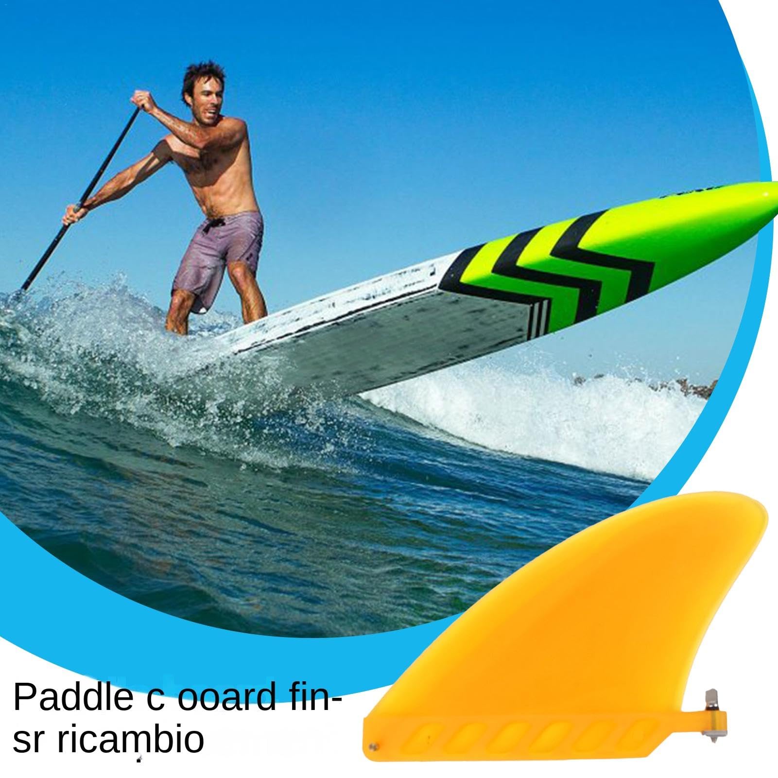 Pinna per paddle board, pinna per sostituzione paddle board, Tavola da surf versatile Longboard Pinna caudale Pinna spartiacque, per paddle board con pinne longboard di facile installazione