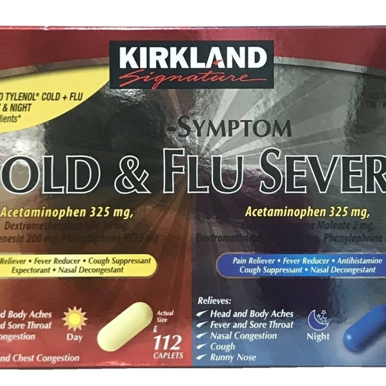 Buy Kirkland Signature MultiSymptom Cold & Flu Severe Day & Night, 168 Count Total Online at