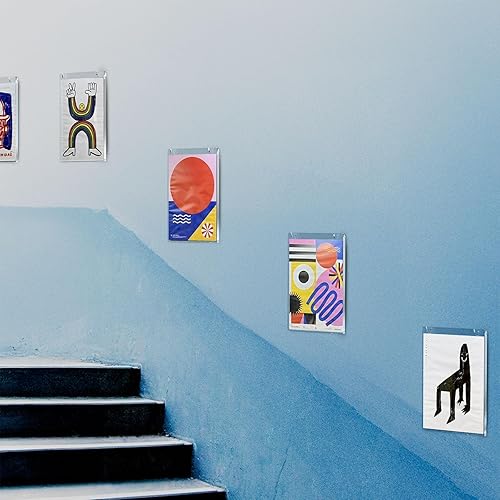 Miniatura 8 de NIUBEE Paquete de 30 soportes acrílicos para letreros de 8.5 x 11 pulgadas, marco transparente para montaje en pared, soporte de plástico perfecto