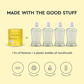 Boka Fluoride Free Probiotic Toothpaste Citrus Mint 4 Fl Oz and Travel Size Mouthwash Tablets Citrus Mint 1pack 90 pcs, Appropriate for Sensitive Teeth, Freshens Breath Bundle