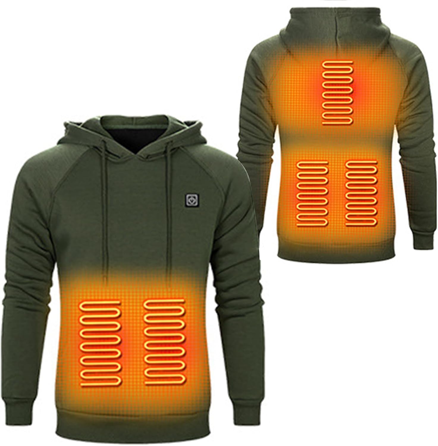 Heated Hoodie for Men USB Rechargeable Winter Warm Fleece Lined Heating Jacket Sports Camping Outdoor Coat