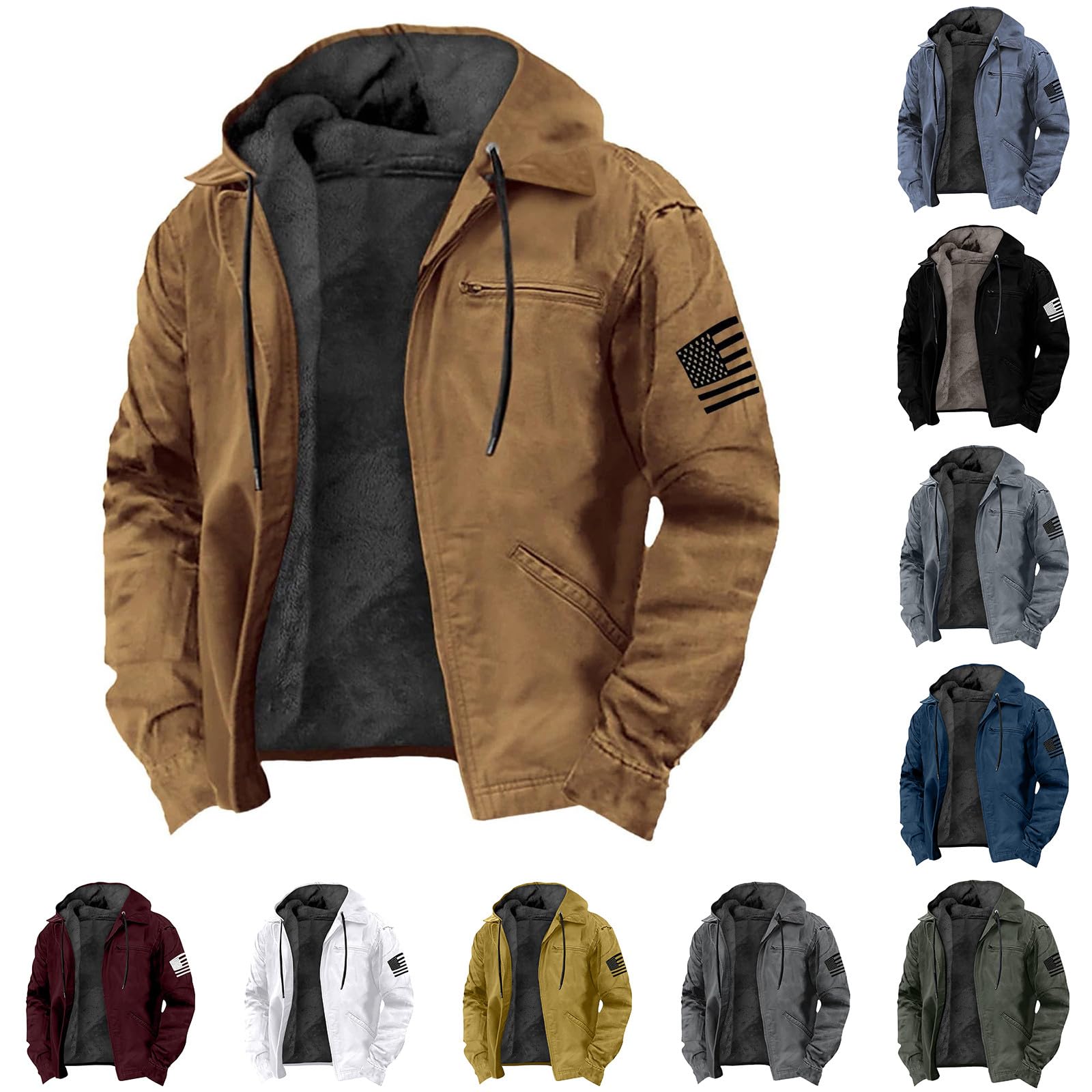 Genérico Abrigo de Invierno para Hombre Chaqueta Deportiva de Invierno con Cremallera Abrigo Hombre Termico Merino Jogging Chaqueta Cortaviento de Entretiempo