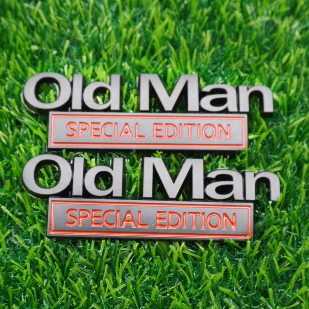 Placa de metal Old Man 3D autoadhesiva resistente al agua para decoración de ventanas 7