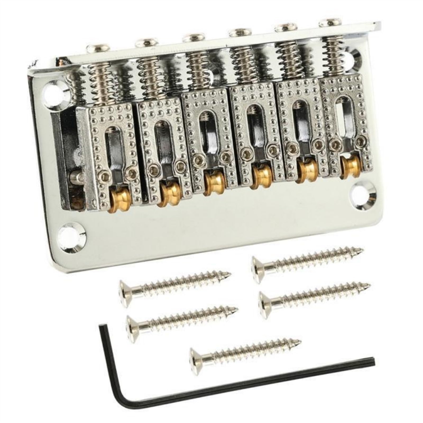 Juego De Puente Para Guitarra Eléctrica Puente Rígido De Rodillo Para Guitarra Eléctrica, Tubo De Cola, Sillín De Carga Superior, Accesorios De Pieza Trasera (Color : Silver)