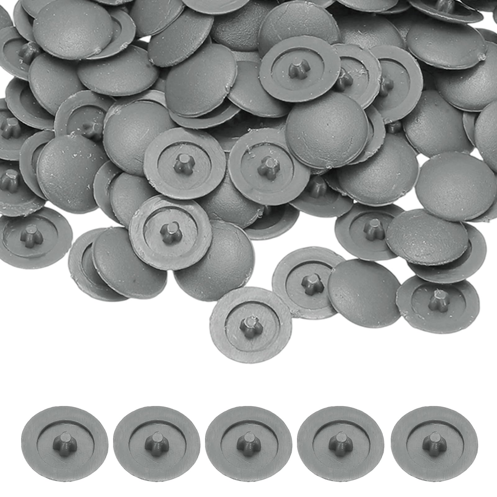 PATIKIL Screw Caps Covers, Plastic Self Tapping Hole Cap Covers Dust Proof Sticker Waterproof - Fitting for (Diameter 4 mm Flat Cross Screw - Furniture - Cabinet) 250 Pack & Dark Gray