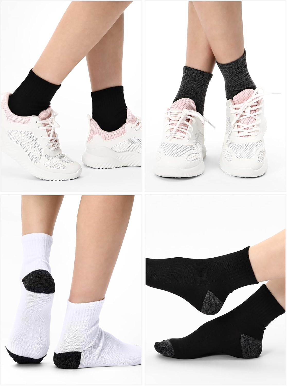 Tarpop Bulk Socks Mens Moisture Wicking Casual Sports Ankle Socks Bulk for Homeless Unisex Adult - Image 2