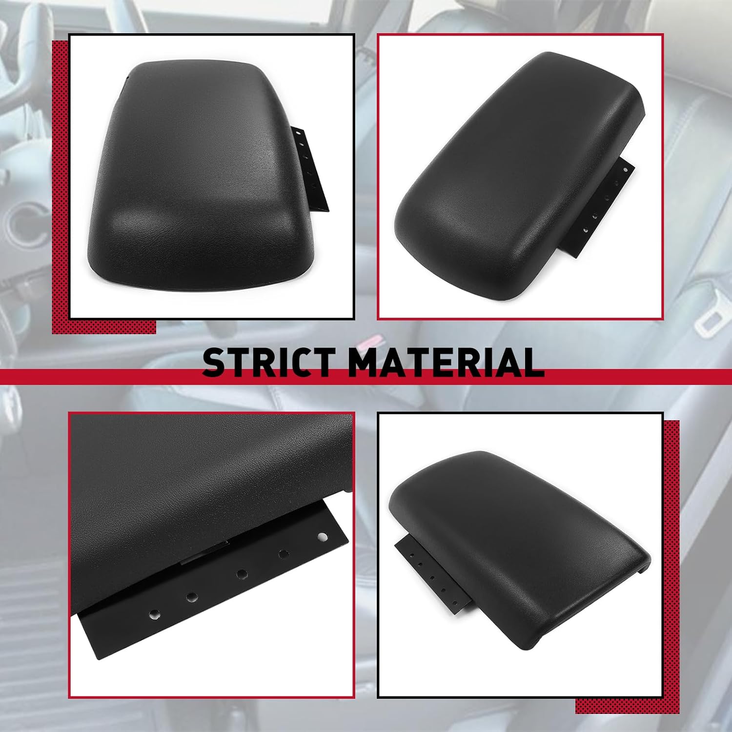 HECASA Center Console Lid Armrest Door Compatible with 1997-2002 Chevrolet Camaro Pontiac Firebird Replacement for 10421355 Plastic Black