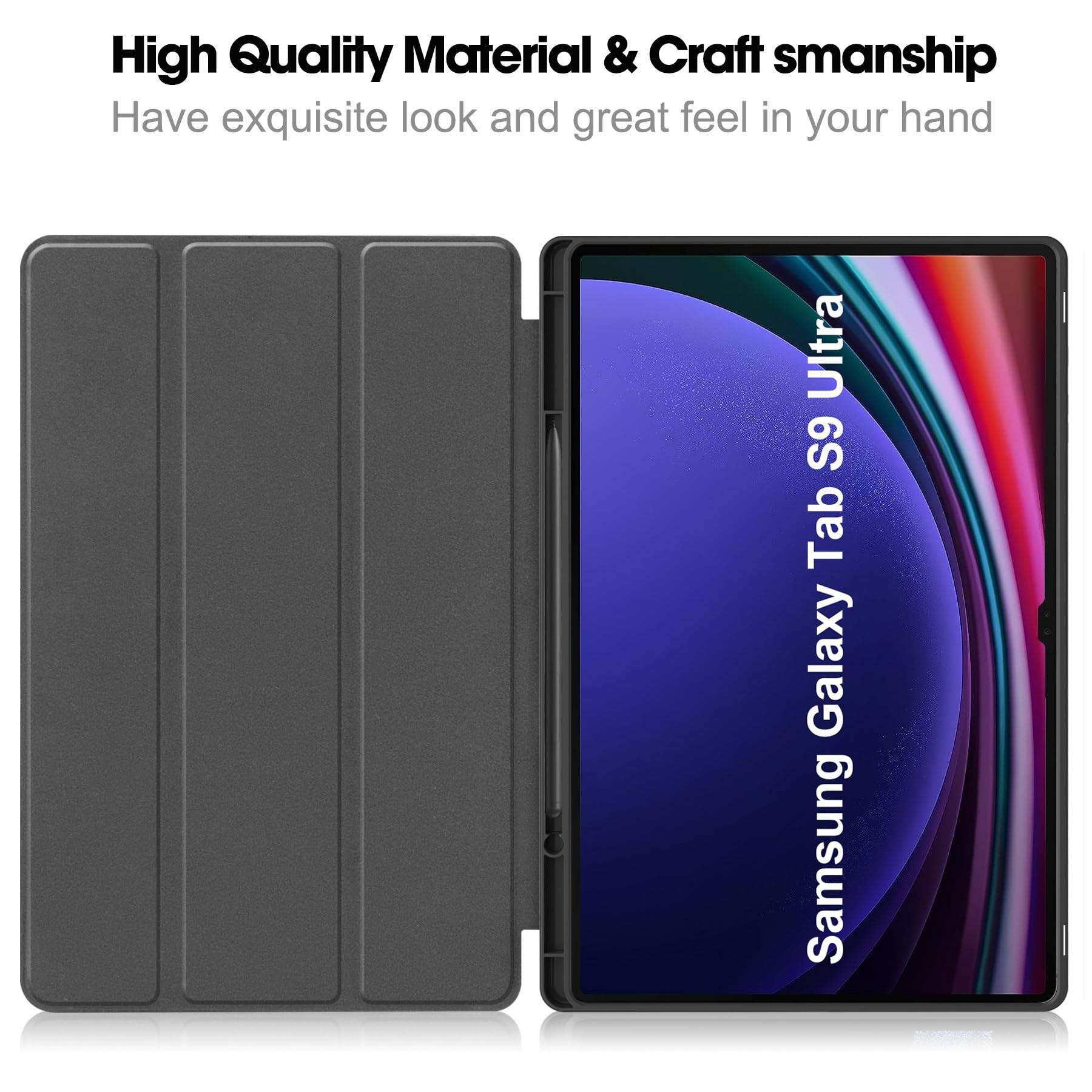 Custodia protettiva per tablet PC custodia sottile compatibile con Samsung Galaxy Tab S9 Ultra Case 14,6 pollici 2023 (SM-X910/X916B/X918U) con supporto per penna S integrato, custodia protettiva per