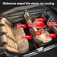 Vista 6 de Tira de luces LED para interior de automóvil con cable EL, luz de neón de 16 pies con borde de costura para encendedor de cigarrillos, kits