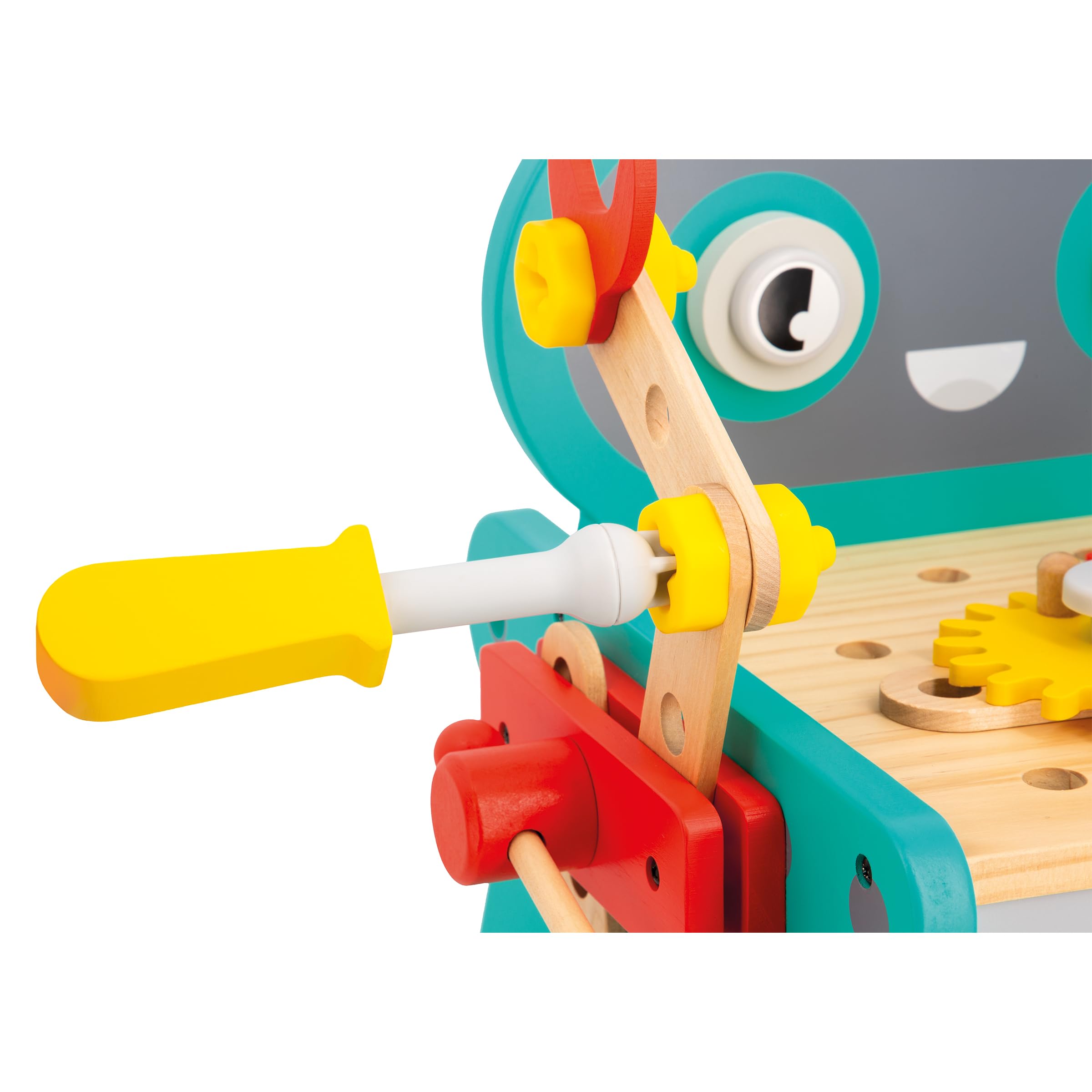 Janod - Wózek robot Brico'Kids - Dziecięca gra DIY - 38 akcesoriów + 3 narzędzia - Gra imitacyjna - Rozwija umiejętności motoryczne - Od 18 miesięcy, J06456
