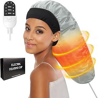 Hair Steamer for Deep Conditioning: Upgraded Thermal Cap with 10-Level Fast Heating, 3 Timer Settings, XL Hood for Natural, Curly & Black Hair – Portable Steam Cap for Home Hair Treatments
