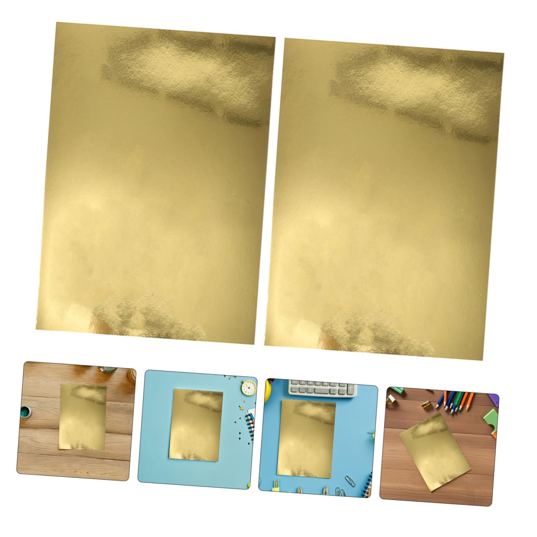 Cartoncino Metallizzato a Specchio Oro A4 70 Pezzi per Scrapbooking | Finitura Lucida, Trama , Facile da Piegare, Formato Pratico per Pittura e Lavori Creativi