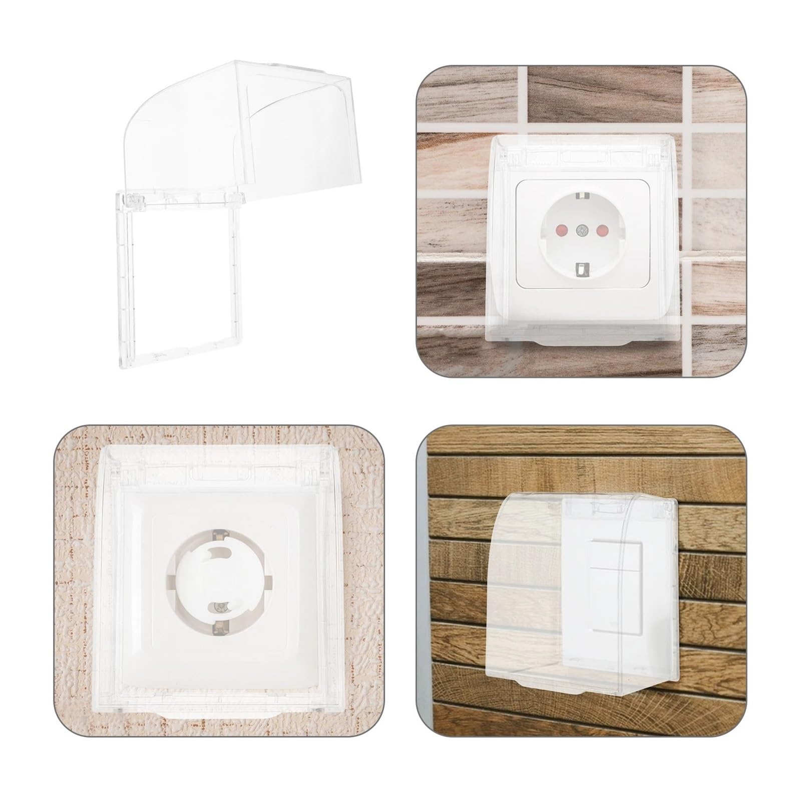 4 Pezzi di Protezione Impermeabile for Prese di Corrente, Materiale di Protezione for Prese di Corrente, compatibilità Universale, Accessori elettrici per Cortile, ripostiglio(Black)