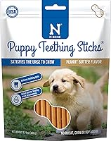 N-Bone Puppy Teething Sticks Peanut Butter Flavor - Rawhide-Free DHA Chews for Teething Puppies 5-25 lbs, 3.74 oz
