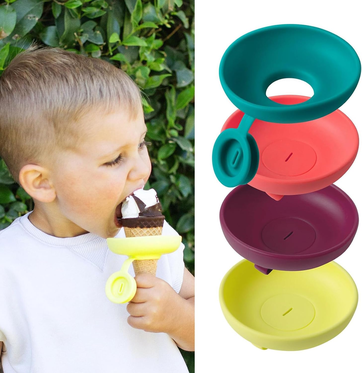 1/4Pieces Functional Silicone Ice Creams Grip For Children Spill Guards Popsicles Stick Holders With Straw Easy Kids Ice Creams Hand Protectors image 5