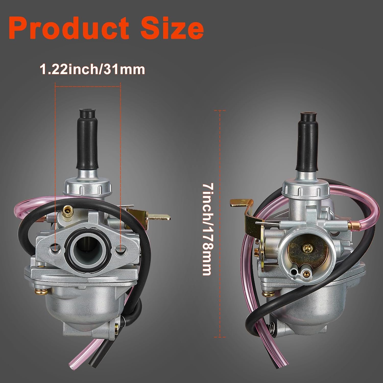 XR50 CRF50 Carburetor with Air Filter & Fuel Valve Petcock, Fit for Honda CRF50F Z50 CRF XR 50R Z50R Z50A Mini Trail 50 Mini Bike, Compatible with CRF50F 2004-2017, XR50R 2000-2003, Z50A 1972-1977