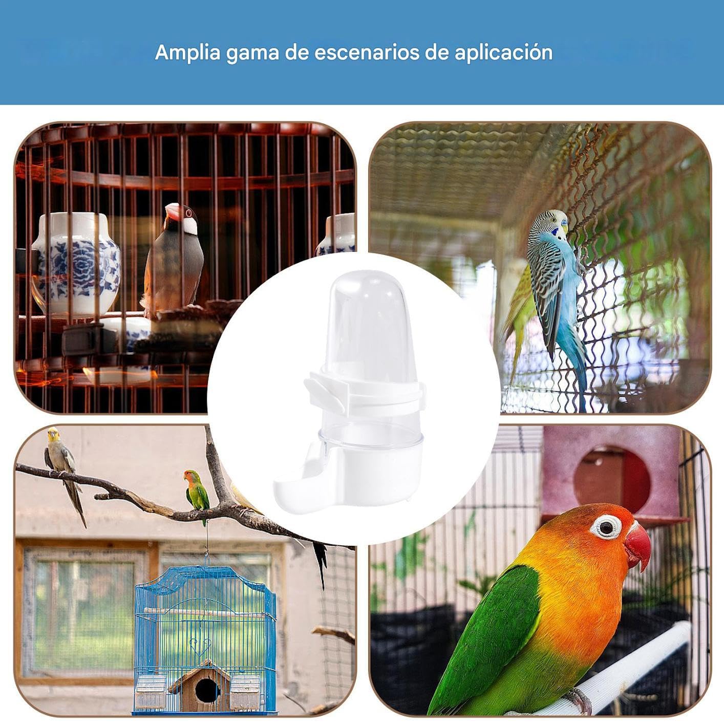 Abbeveratoio automatico per gabbia | Automatico per gabbia senza ingombri | Abbeveratoio e distributore d'acqua per animali domestici come pappagalli parrocchetti Canarini Agapornis Carlini