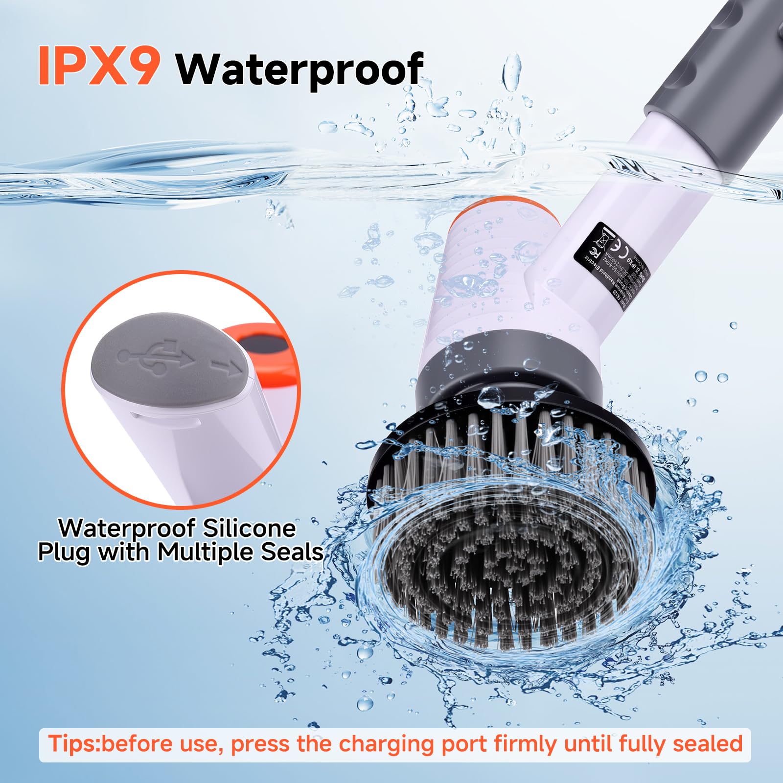 fishkeeper Elektrischer Aquarium Scheibenreiniger mit 8 Aufsätzen, 2500mAh-Akku IPX9 Algen Entfernen Set, 18-100cm Verstellbarer Teleskopgriff, 3 Geschwindigkeiten für Aquarium Reinigung & Haushalt