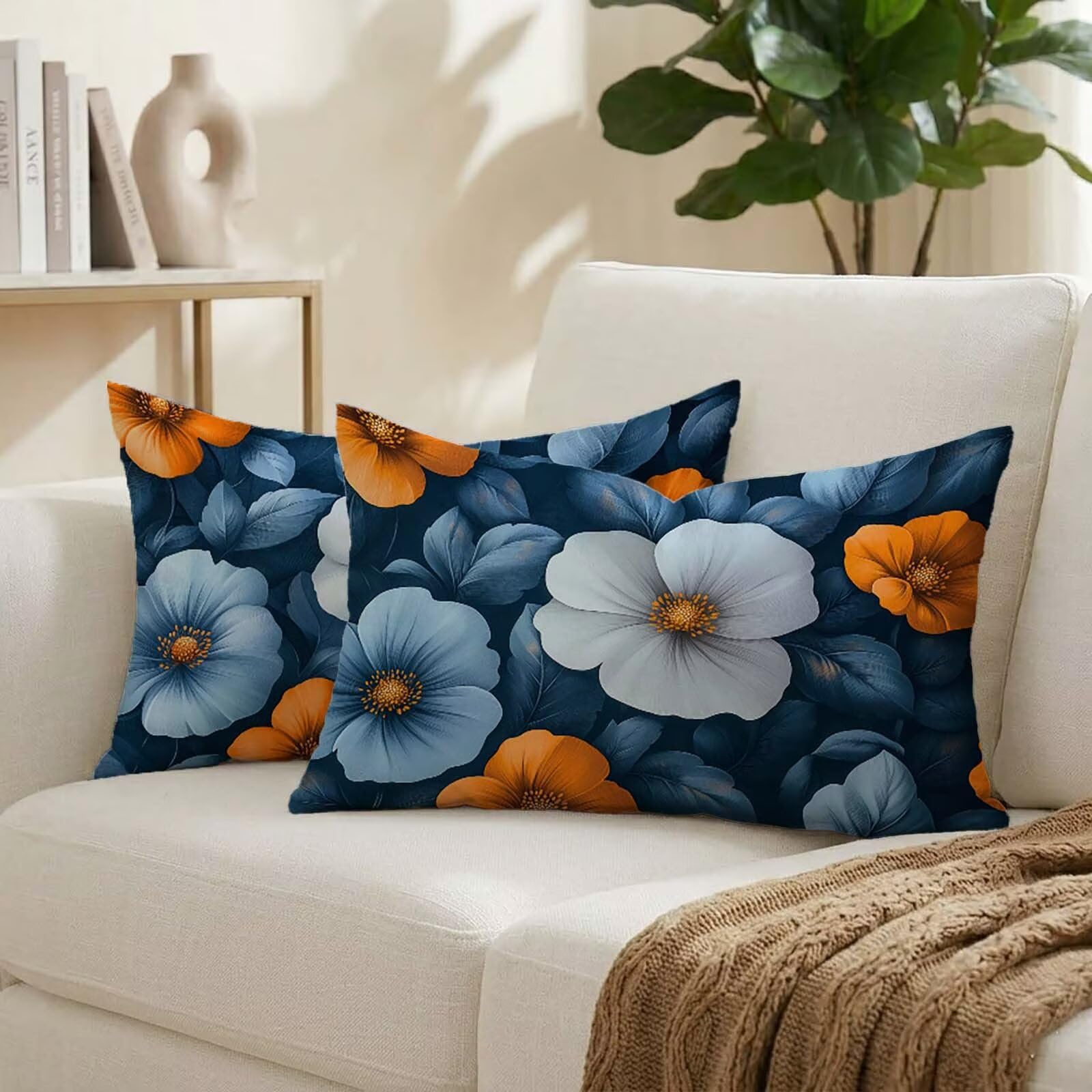 Coussin exterieur 50x80 cm bleu fini les moisissures grace au lot de 2 housses impermeables