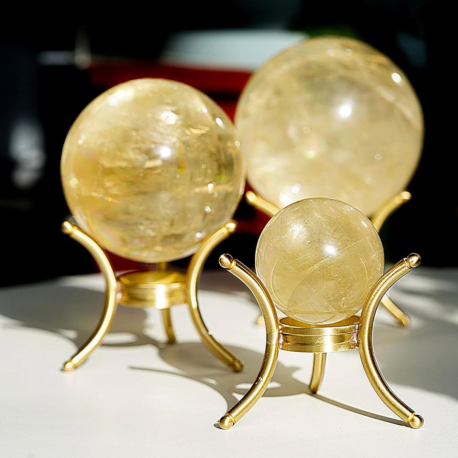 Crystal Sphere Display Holder Brass Material