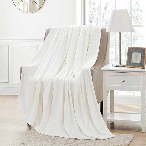 Bourina - Cobija de franela manta lujosa de forro polar liso de microfibra violeta liviana y cálida