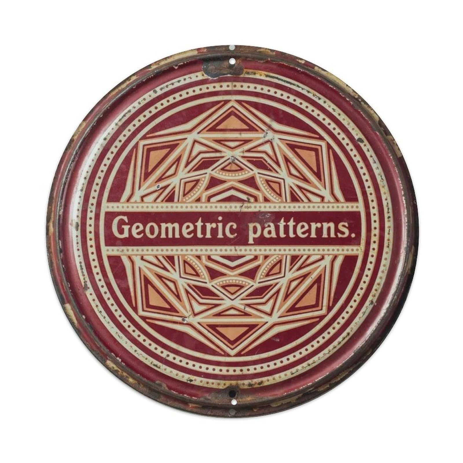 Geometric Patterns. Metal Tin Sign Plaque