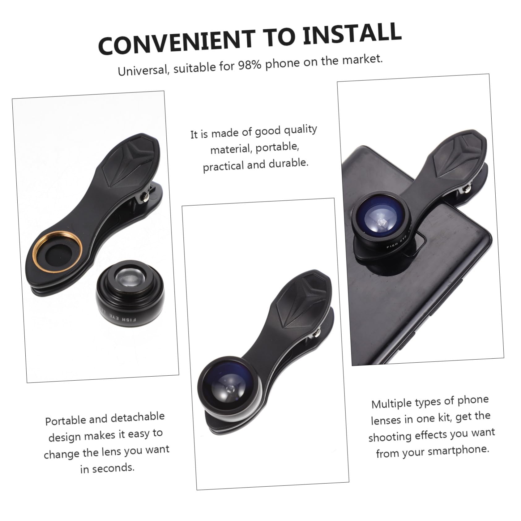 Toddmomy Filtros de Cámara Móvil Lente Macro de Teléfono Celular Lente de Teléfono Móvil para Fotografía de Cerca y Efectos Especiales Color Negro Material Resistente para Móviles