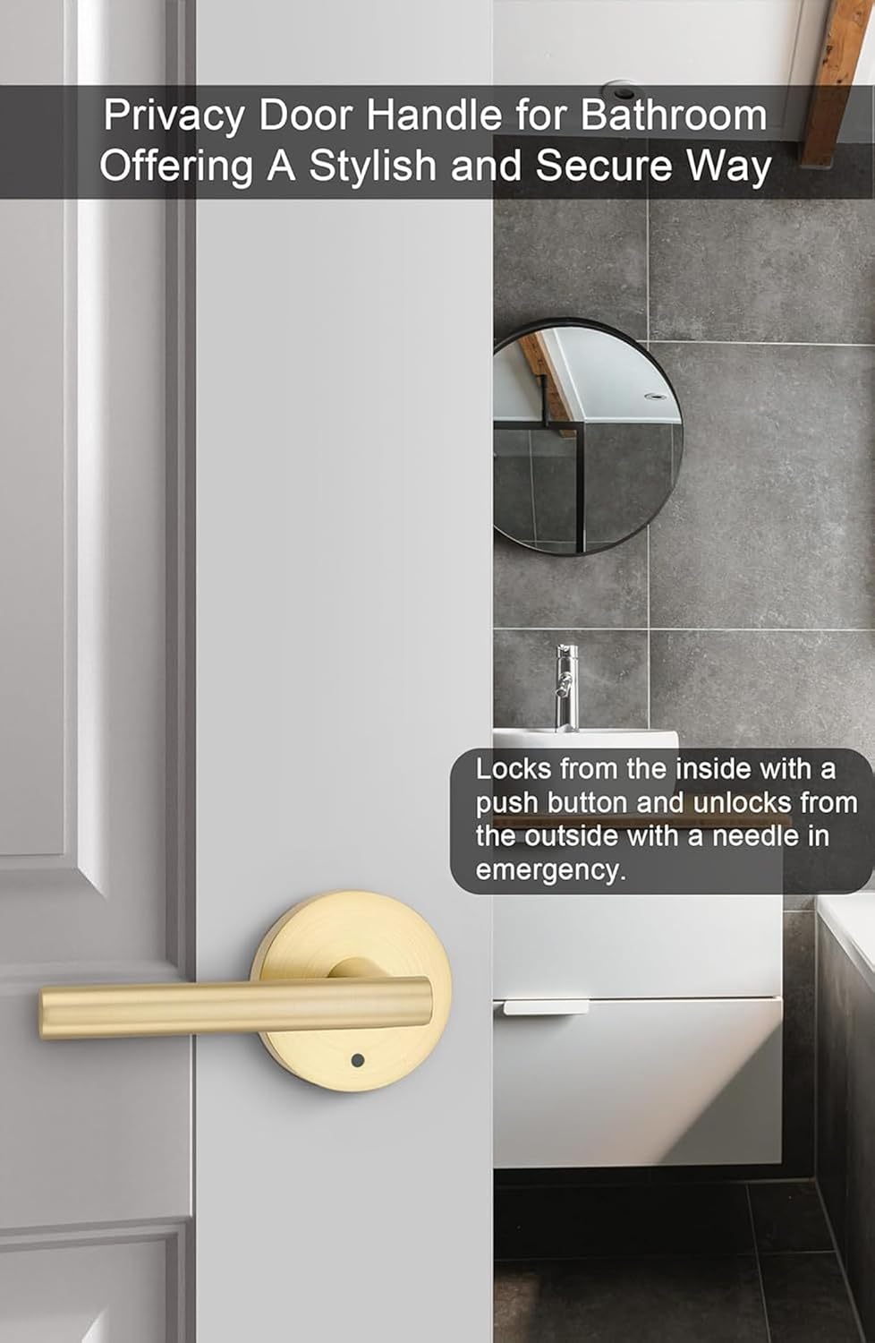 goldenwarm 3 Pcs Passage & 5 Pcs Privacy Gold Door Handles