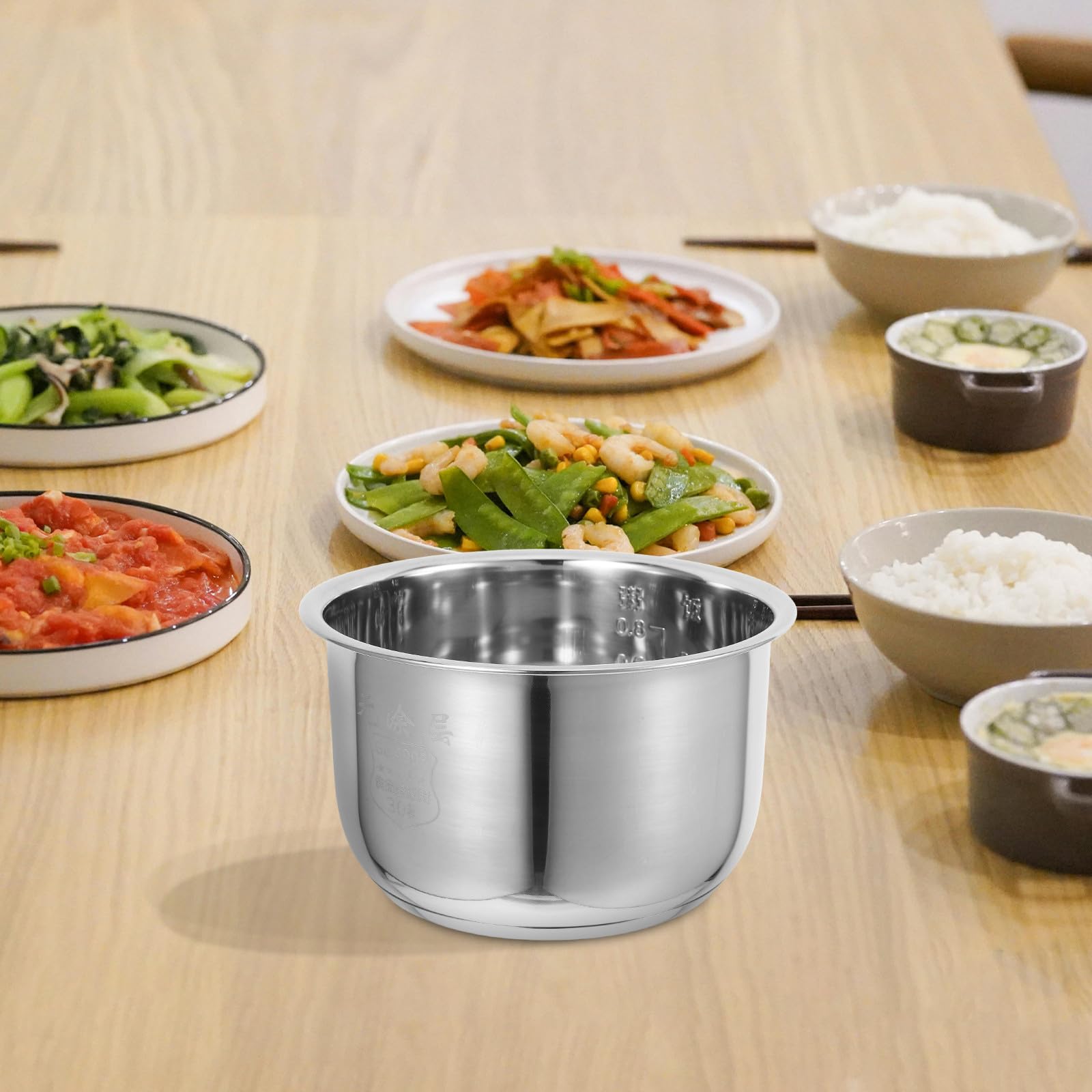 VALICLUD Pentola interna in acciaio inox per cuociriso 1,8 L ispessito non rivestito fodera di ricambio per la cucina quotidiana