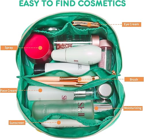 Miniatura 2 de Preppy Stuff - Bolsa de maquillaje, bolsa de aseo de viaje con trébol de piedra, bolsa de maquillaje con letras de chenilla, bolsa de maquillaje