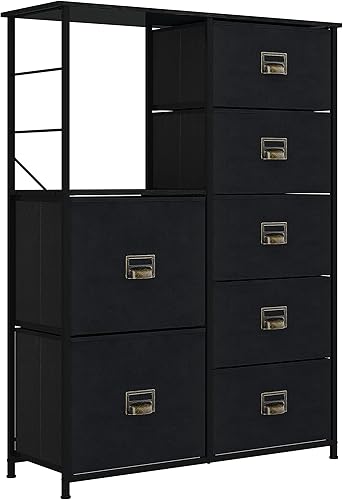 YITAHOME Cómoda de 7 cajones, torre de almacenamiento de tela, unidad organizadora para dormitorio, sala de estar, pasillo, armarios y cuarto de