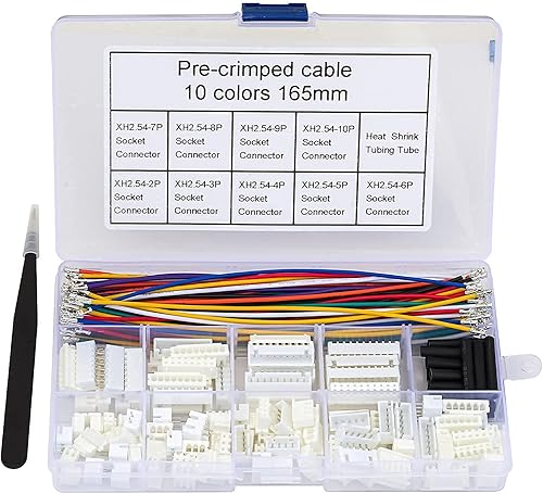 Miniatura 7 de XH - Kit de conectores JST de 0.100 in con cables preprensados, cable de 2345678910 pines de vivienda JST adaptador de cable conector conector de