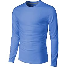 H2H Mens Casual Slim Fit Long Sleeve T-Shirts Soft Lightweight V-Neck/Crew-Neck Size XS to 3XL