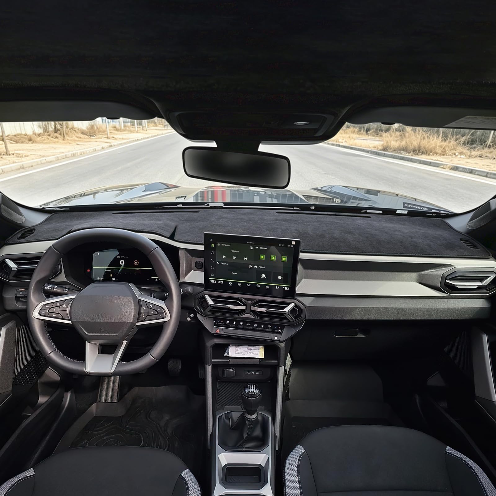 Copertura parasole per cruscotto dell'auto, per Dacia Duster 2024-2026 Bigster 2025-2027 antigraffio, antiscivolo, accessorio per interni (flanella)