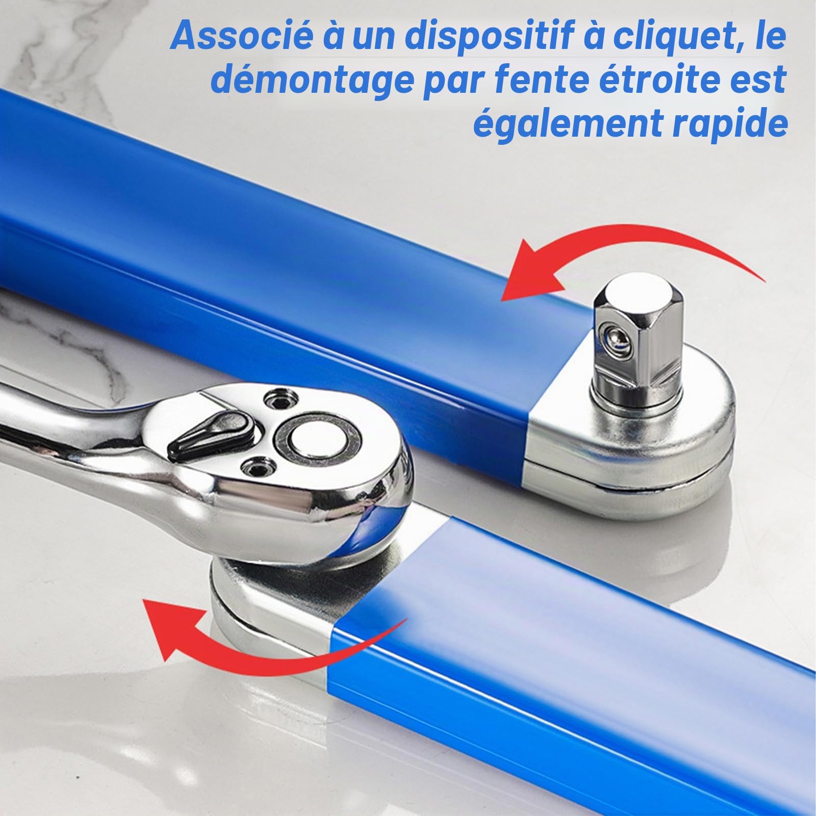 Clé d'extension coudée Offset avec adaptateur d'entraînement 1/2", 1/4" et 3/8", clé d'extension offset pour mécaniciens, artisans de garage