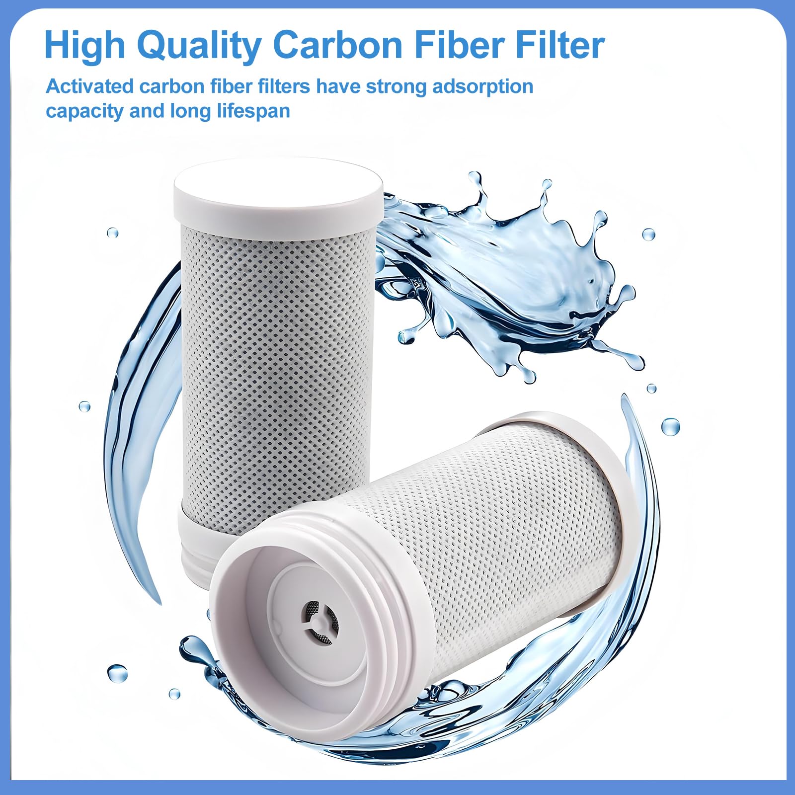 2 Stück Wasserreiniger Filterelement, Wasserfilter Wasserhahn, Filterelement Filtert Chlor, Aktivkohleblock Filterkartusche für Wasserhahn, Reduziert Chlor, Geschmack und Geruch