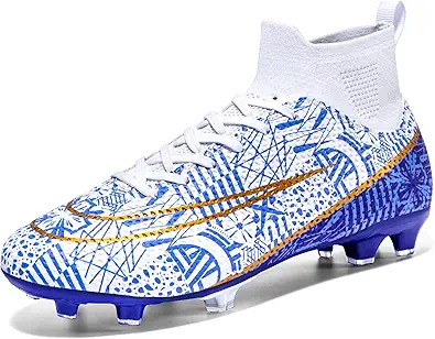 Biayvisas Soccer Cleats for Mens Womens Turf Soccer Shoes Indoor Footall Cleats High Ankle TF AG FG Football Boots Wide Training Sneaker