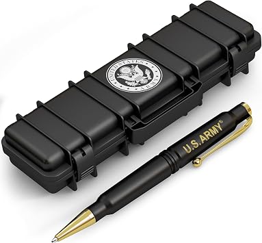 Old Southern Brass U.S. Army Matte Black Casing Refillable Twist Pen Tactical Style Gift Box Officially Licensed