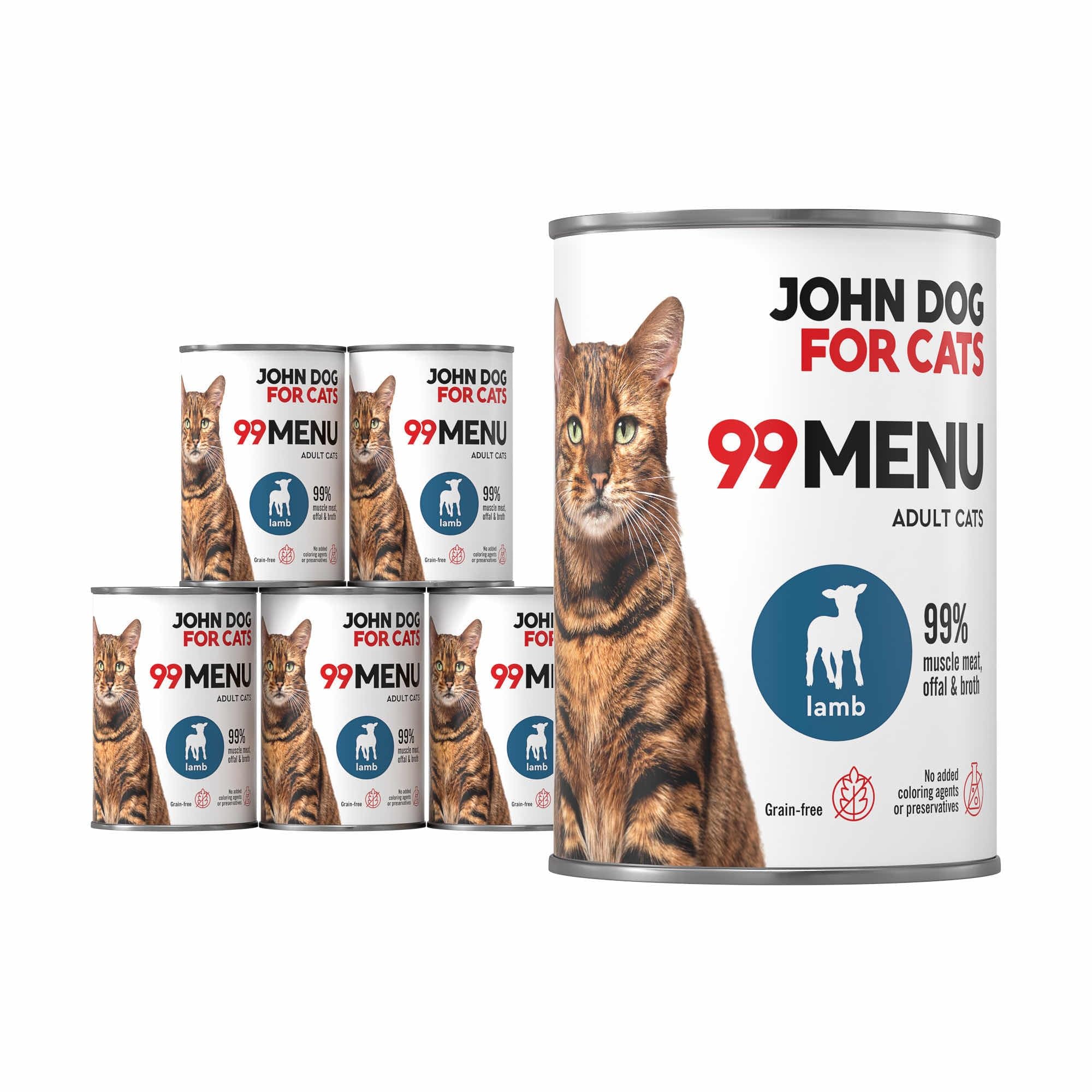 JOHN DOG KARMA MOKRA for Cats 99 MENU DOROSŁY JAGNIĘCINA 400g*6
