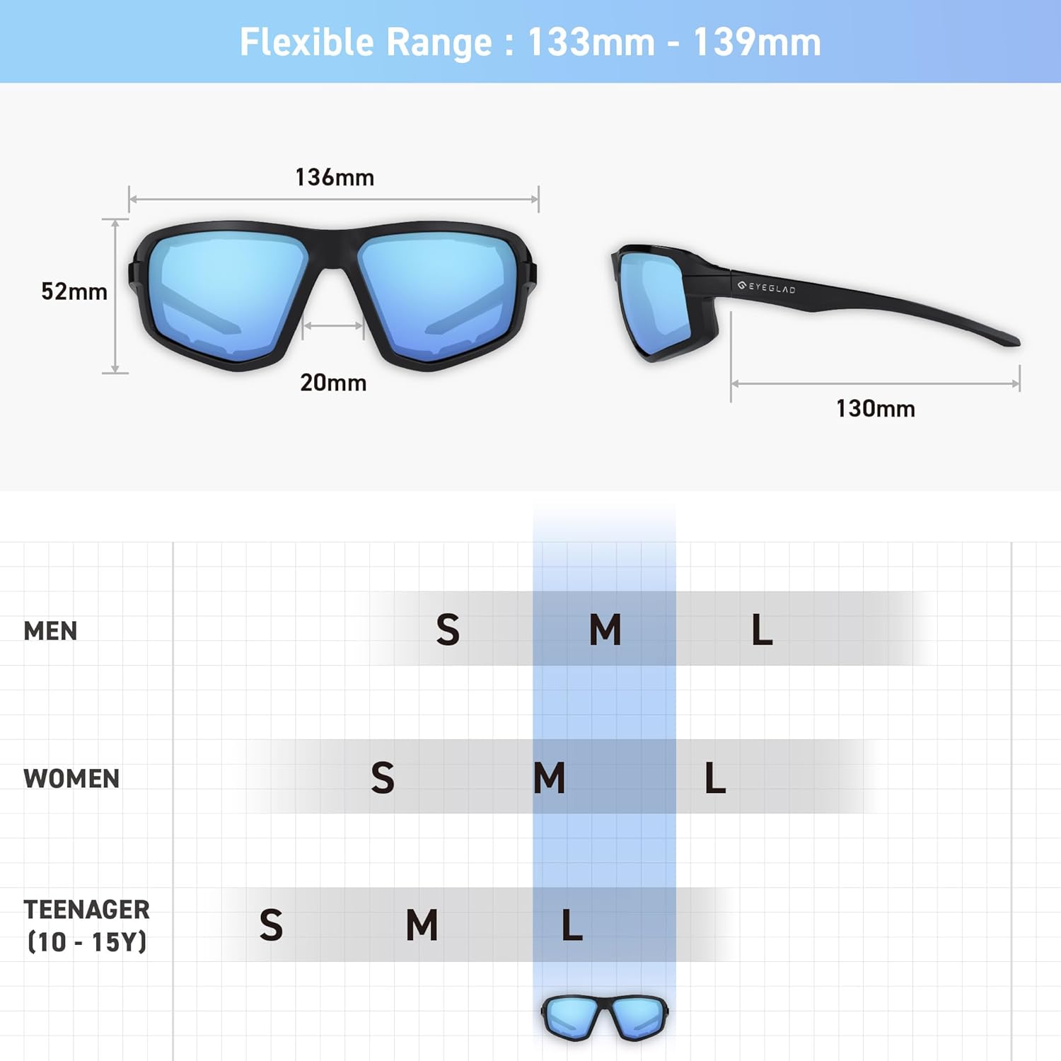 ENZO Z87+ Powersports Motorcycle Riding Goggles HD High Contrast UV400 Sports Wrap Sunglasses Safety Glasses - Image 5